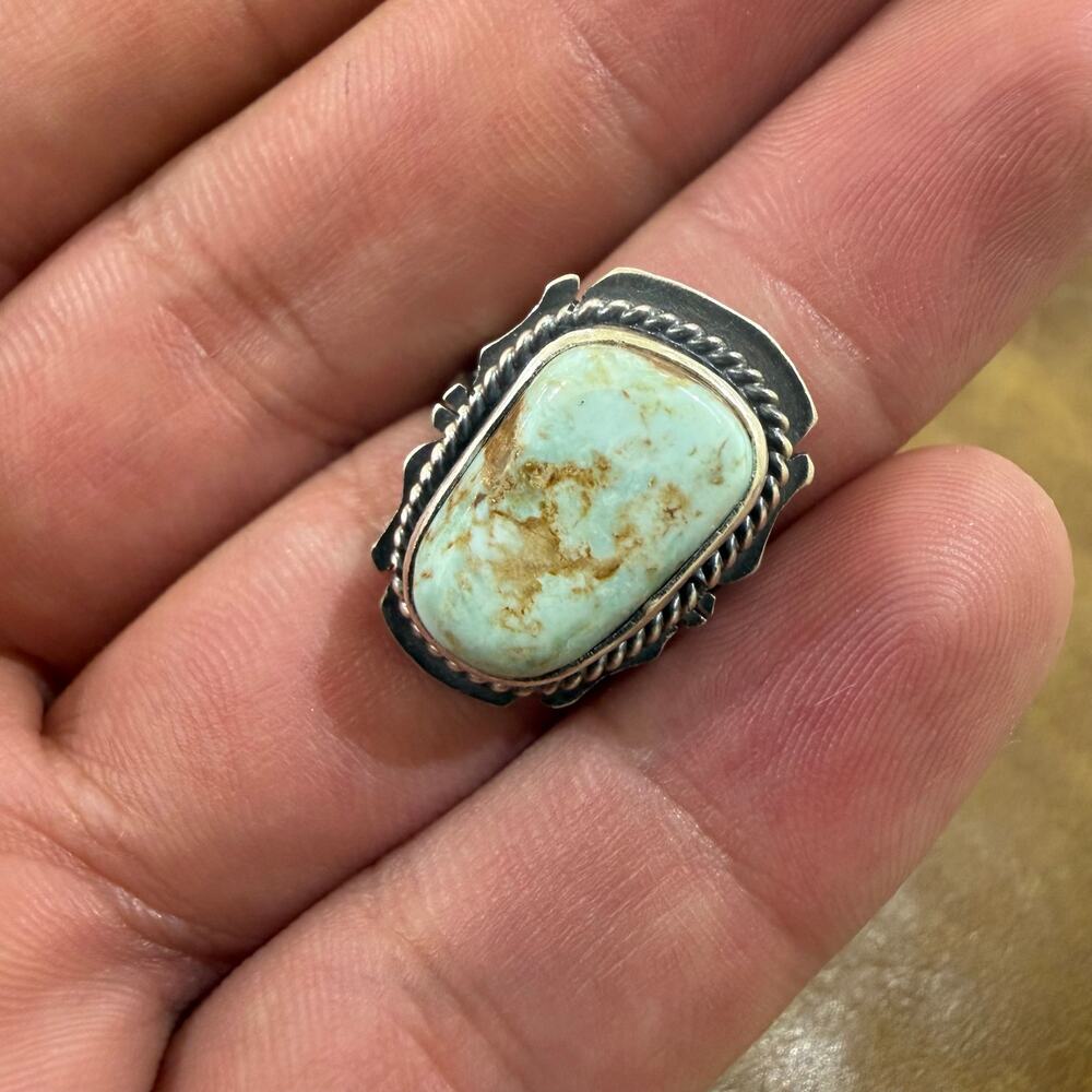 Dry Creek Turquoise & Sterling Silver Ring Size 7 by Linda Johnson